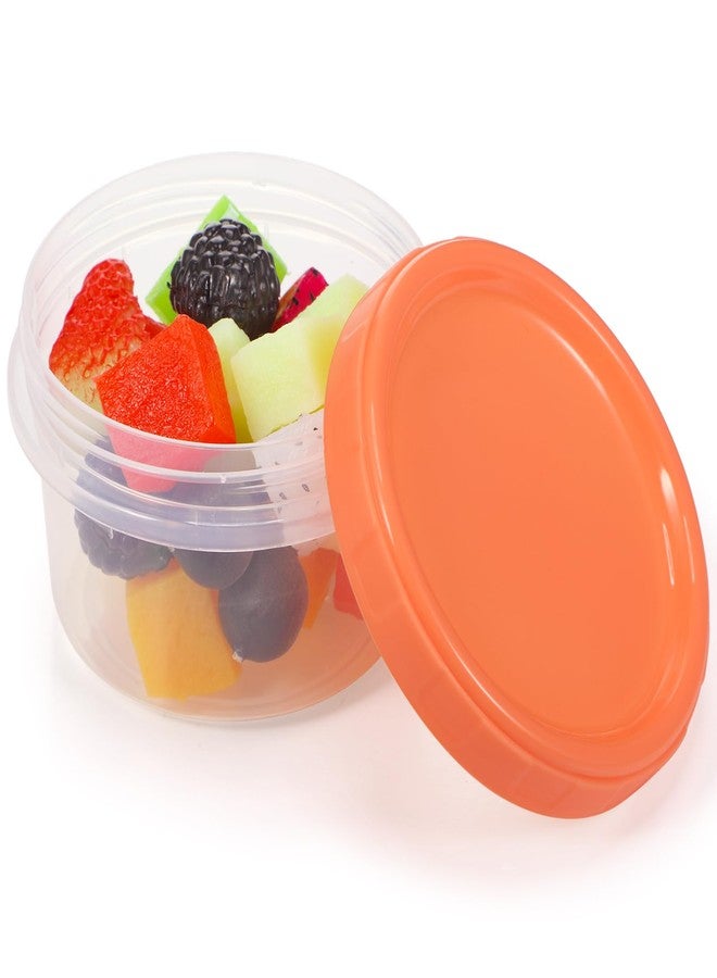 Ziliny Reusable 7 oz Plastic Containers with Lids Food Storage Jars Multicolor Stackable Containers Meal Prep Food Storage Jars, Freezer Microwave Safe(48 Pcs) - Image 3