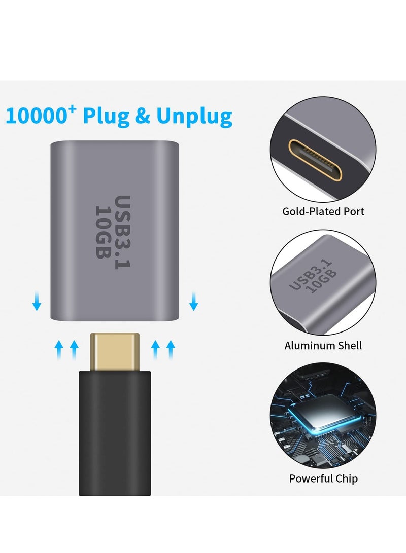 USB A to USB C Adapter 2Pack USB C to USB 3.1 Adapter 10Gbps USB A Female to USB C Female Converter Bi Directional - Image 4