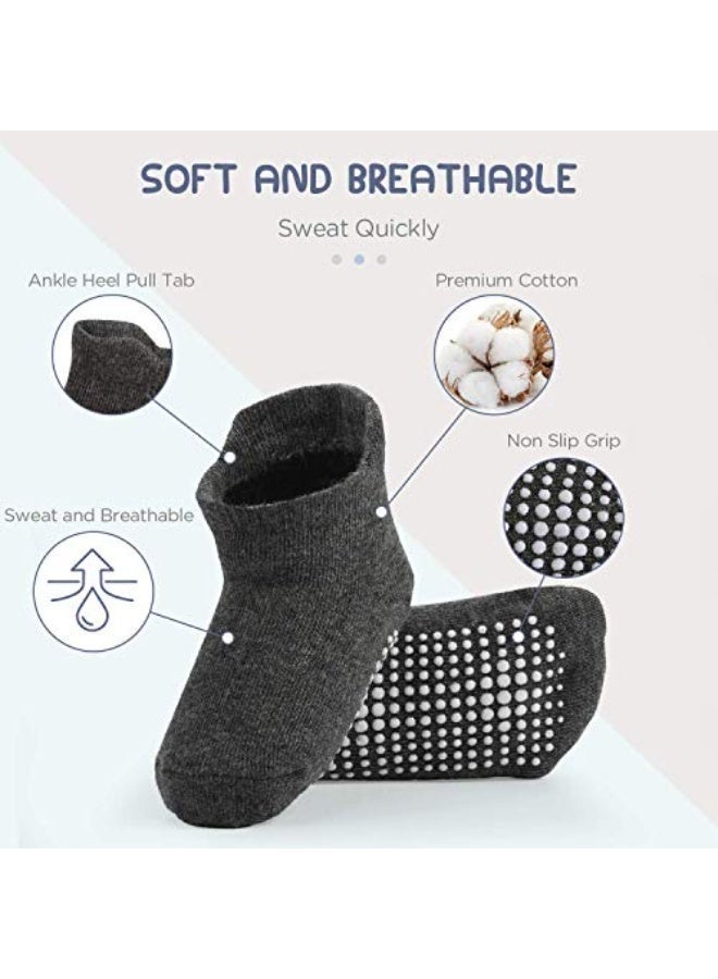 jaexest Toddler Grips Ankle Socks, Non Slip Socks for Kids, Low Cut Anti-Skid Floor Socks for 1-3 Years Baby Boys and Girls, 6 Pairs - Image 3