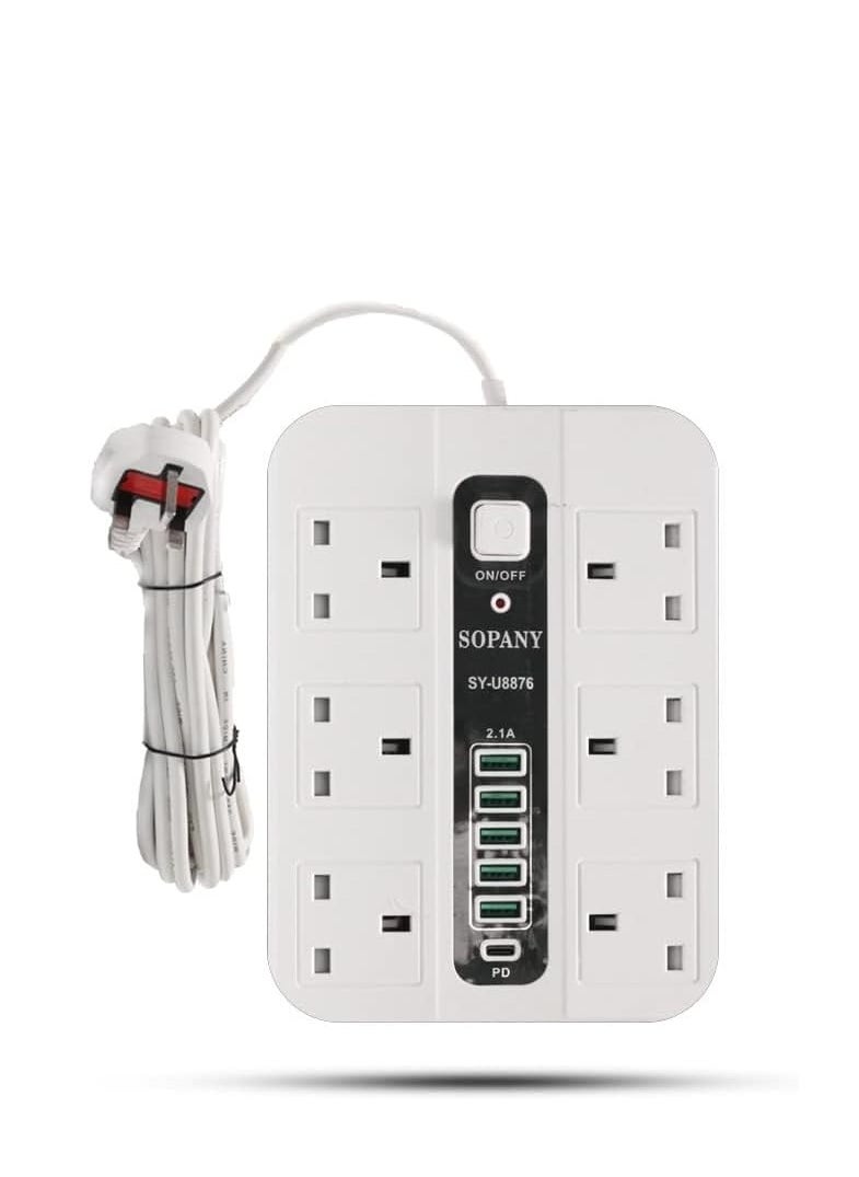 SOPANY Smart multi-outlet electrical connection 5 meters  - Image 1