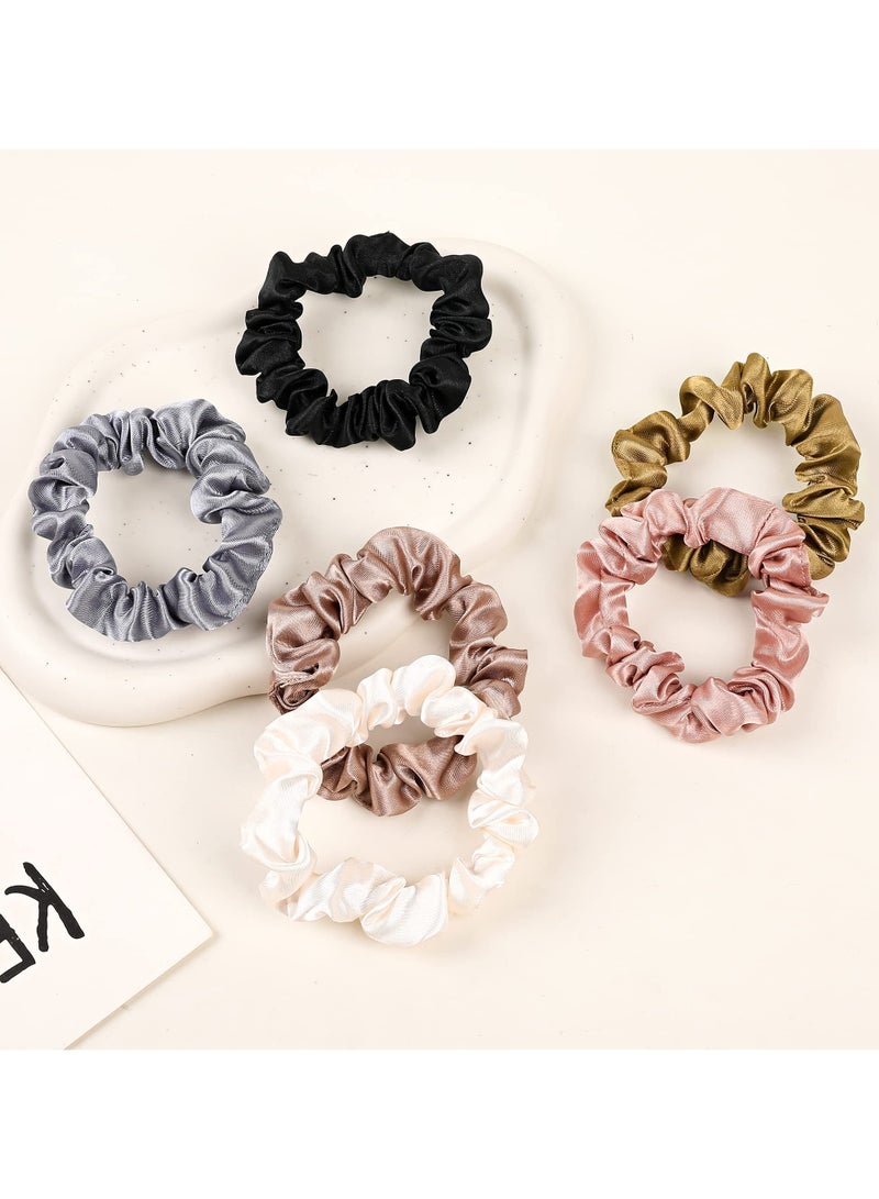 لغة ٢٠ قطعة من ربطات الشعر من الساتان والحرير – توك شعر صغيرة للنساء والفتيات، مطاطية لتثبيت ذيل الحصان للشعر الكثيف والمجعد - Image 4