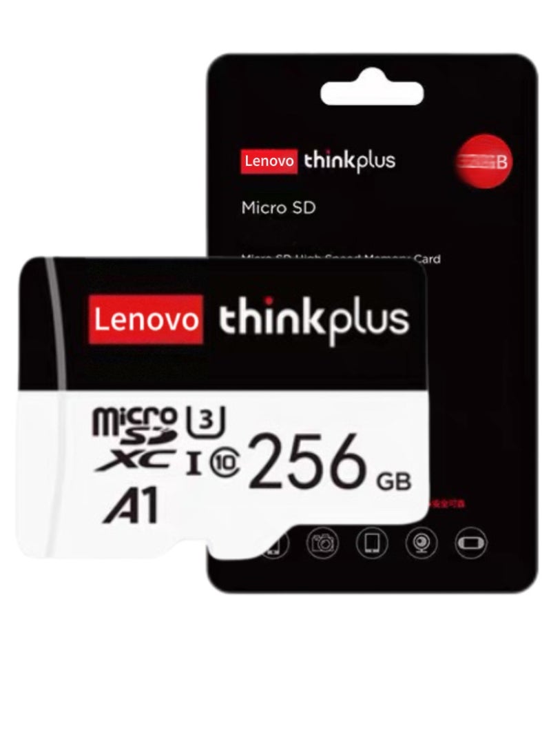 Lenovo thinkplus 256GB U3 A1 High-Speed Micro SD Card, Universal Large-Capacity Memory Card for Phones, Cameras and Security Cameras 256 GB - Image 1