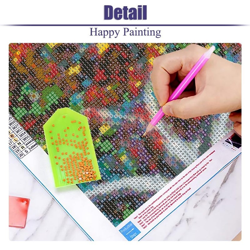 BOHADIY 5D Tree Diamond Painting, Diamond Painting Tree Kits for Adultsï¼ŒColorful Tree DIY Full Drill Crystal Rhinestone Arts and Crafts, Gem Art Paints with Diamond Home Wall Decor 27.5 X 15.7inch - Image 3
