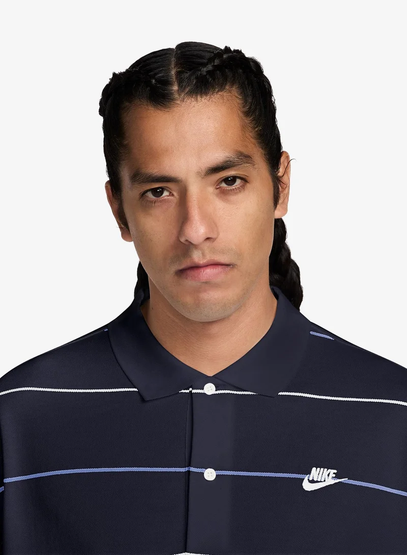 Nike OBSIDIAN/(WHITE) Club Oversized Stripe Polo for Men | Best Price UAE