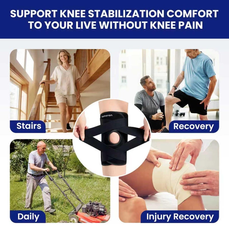 Galvaran Knee Brace for Men & Women - ACL, MCL, Meniscus Tear Support & Arthritis Pain Relief - Stabilizing Knee Braces Support with Side Stabilizers & Patella Gel Pad - Image 4