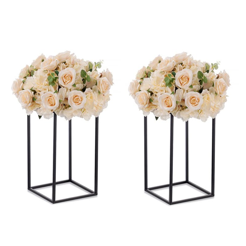 Black Plant Stand Pedestal Stand  2 Pcs Metal Plant Stand 1575in Tall Flower Stand Vase Flower Holder Wedding Centerpieces for Table Corner Planter Pot Rack for Living Room Home Patio Decor