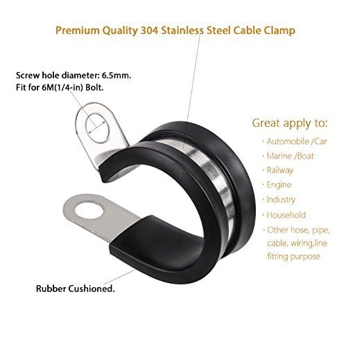 LOKMAN 12 Pack 5/8 Inch Stainless Steel Cable Clamp, Pipe Clamp, Metal Clamp, Rubber Cushioned (5/8 Inch) - Image 4
