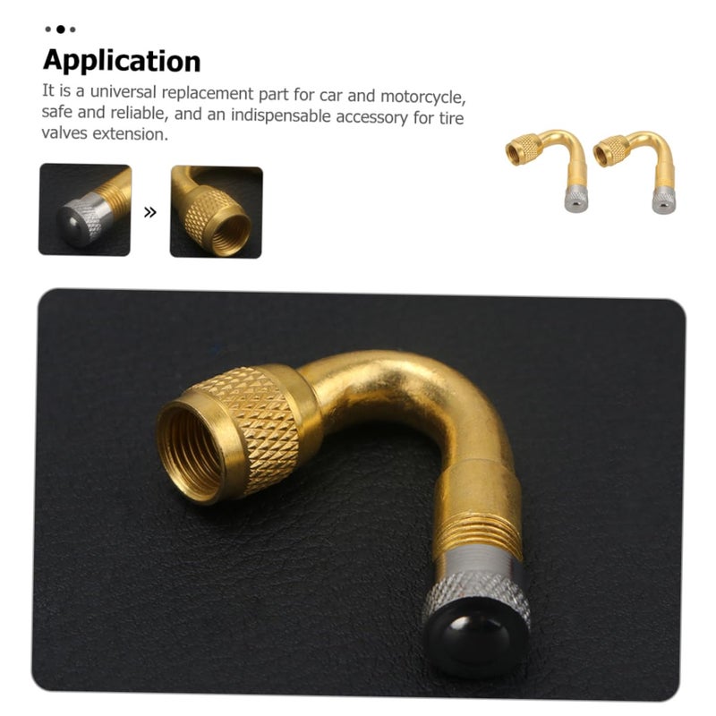 Copper Tire Valve Extension Adapters for Car Motorcycle RV 2 Pack - Image 4