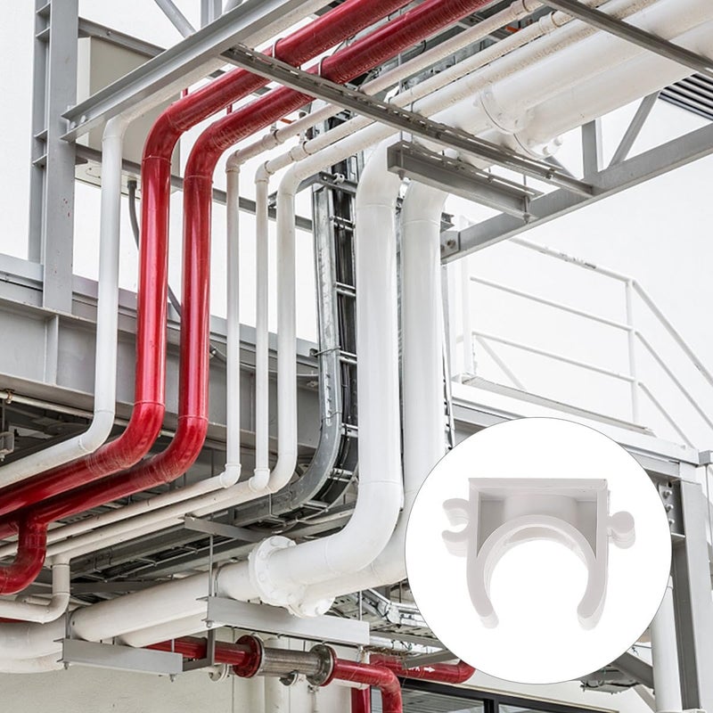 U-shaped Pvc Pipe Holder Clips for Wire Wall Fixed Support, Water Tube Bracket, 25mm White, 100pcs Set for Plumbing and Tubing Installation - Image 5