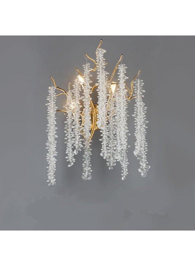 TASVORA Nordic Modern Gold Raindrop LED Wall Light | Luxury Bedside Wall Lamp | Crystal Branch Sconce | Indoor Bedroom Living Room Lighting - Image 5