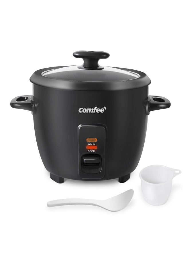 COMFEE' Rice Cooker, 6-Cup Cooked/3-Cup Uncooked, Removable Non-Stick Bowl, for Soups, Stews, Grains&Oatmeal, One Touch, Black - Image 1