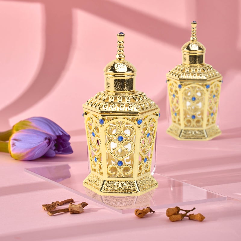 زجاجة عطر واحدة من الزجاج المعدني، عبوة رقيقة للزيوت العطرية، لون ذهبي - Image 5