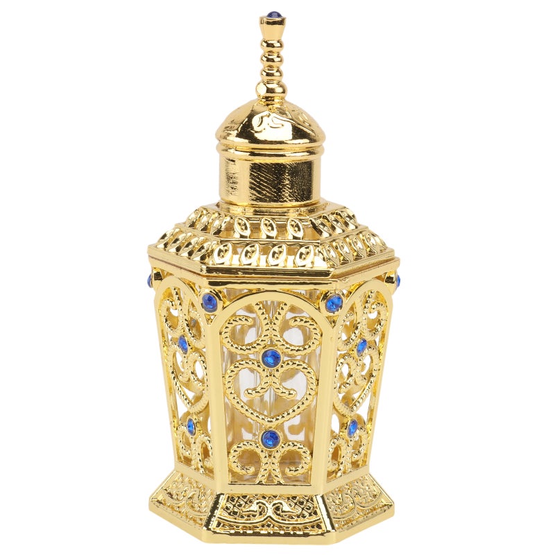 زجاجة عطر واحدة من الزجاج المعدني، عبوة رقيقة للزيوت العطرية، لون ذهبي - Image 1