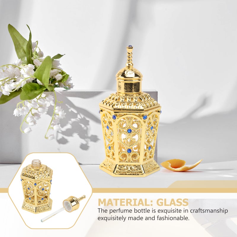 زجاجة عطر واحدة من الزجاج المعدني، عبوة رقيقة للزيوت العطرية، لون ذهبي - Image 4