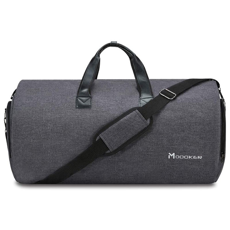 Modoker Modoker Convertible Garment Bag with Shoulder Strap, Carry on Garment Duffel Bag for Men Women - 2 in 1 Hanging Suitcase Suit Travel Bags, Black, 45L DUFFEL BAG, Soft - Image 1