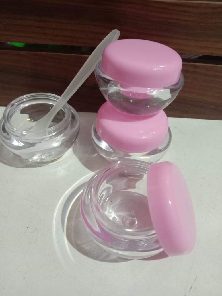 Cazuela Cazuela Unbreakable Premium Qaulity Plastic Transparent Cosmetics Shan Jar Container for CreamsLip Balm Body Butter Essential oil Costemic Makeup Use set of 2  - Image 2