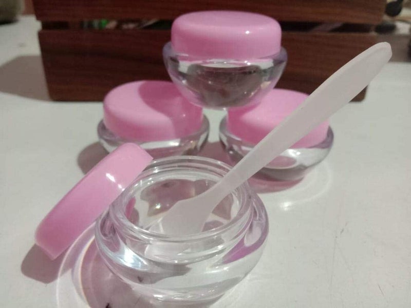 Cazuela Cazuela Unbreakable Premium Qaulity Plastic Transparent Cosmetics Shan Jar Container for CreamsLip Balm Body Butter Essential oil Costemic Makeup Use set of 2  - Image 4