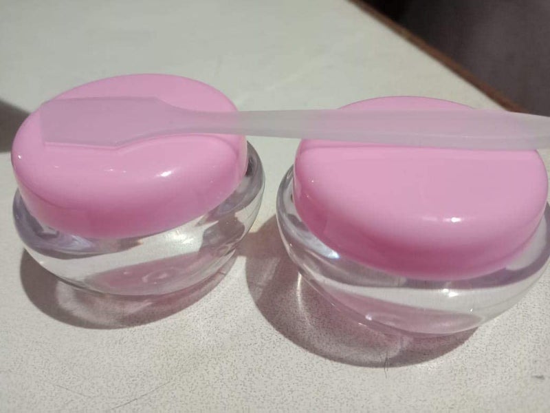 Cazuela Cazuela Unbreakable Premium Qaulity Plastic Transparent Cosmetics Shan Jar Container for CreamsLip Balm Body Butter Essential oil Costemic Makeup Use set of 2  - Image 1