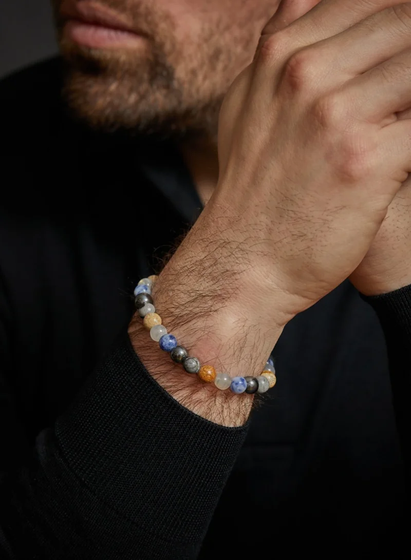 Rebel & Rose Men's Sunny Days Beaded Bracelet, 8 mm Mixed Natural Stones