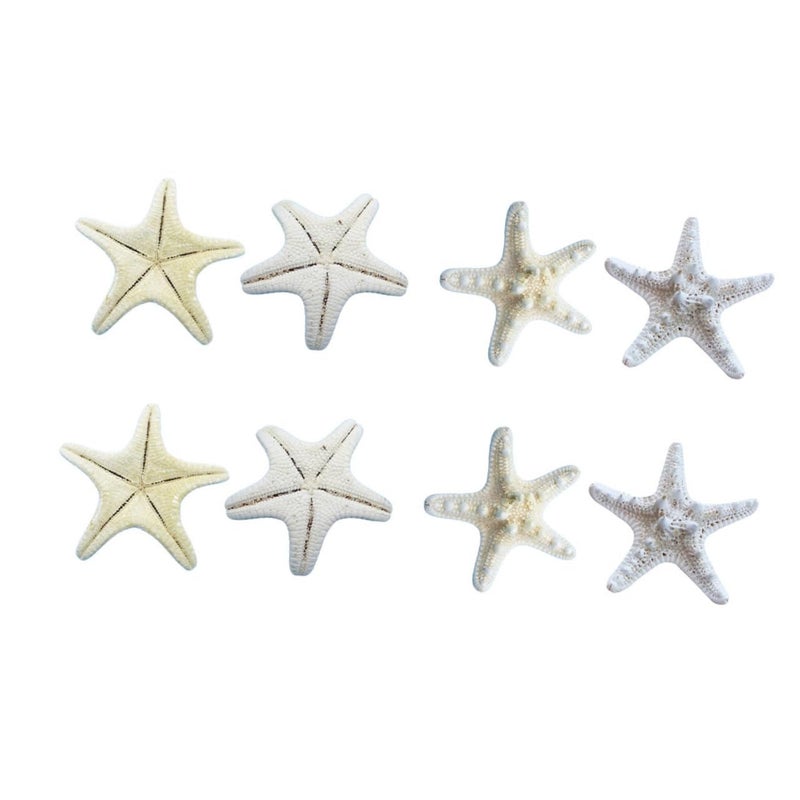 8 Pcs White Natural Sea Star Ornaments Ocean Themed Decor for Parties DIY 4 7cm - Image 2