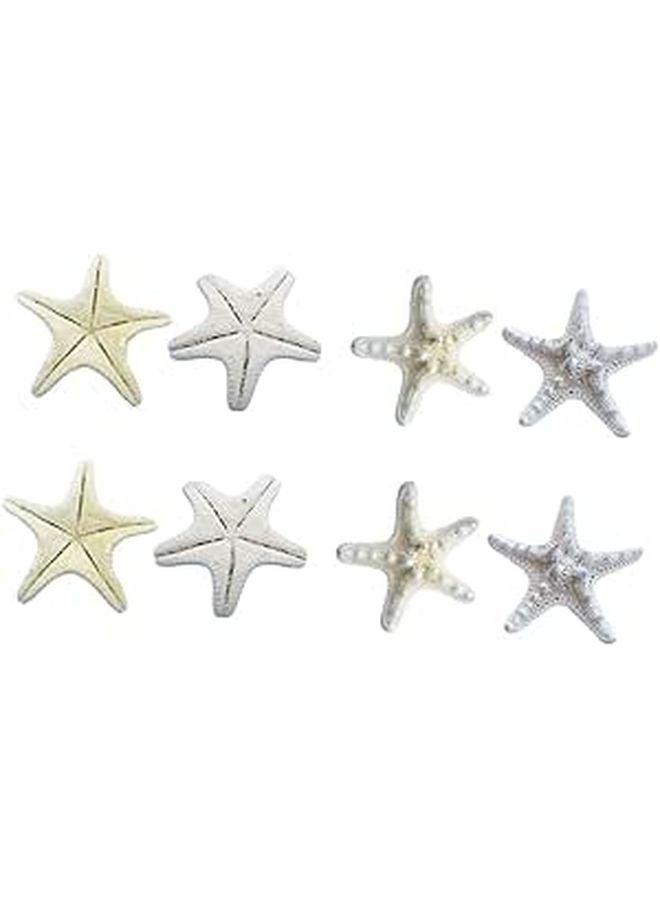 8 Pcs White Natural Sea Star Ornaments Ocean Themed Decor for Parties DIY 4 7cm - Image 1