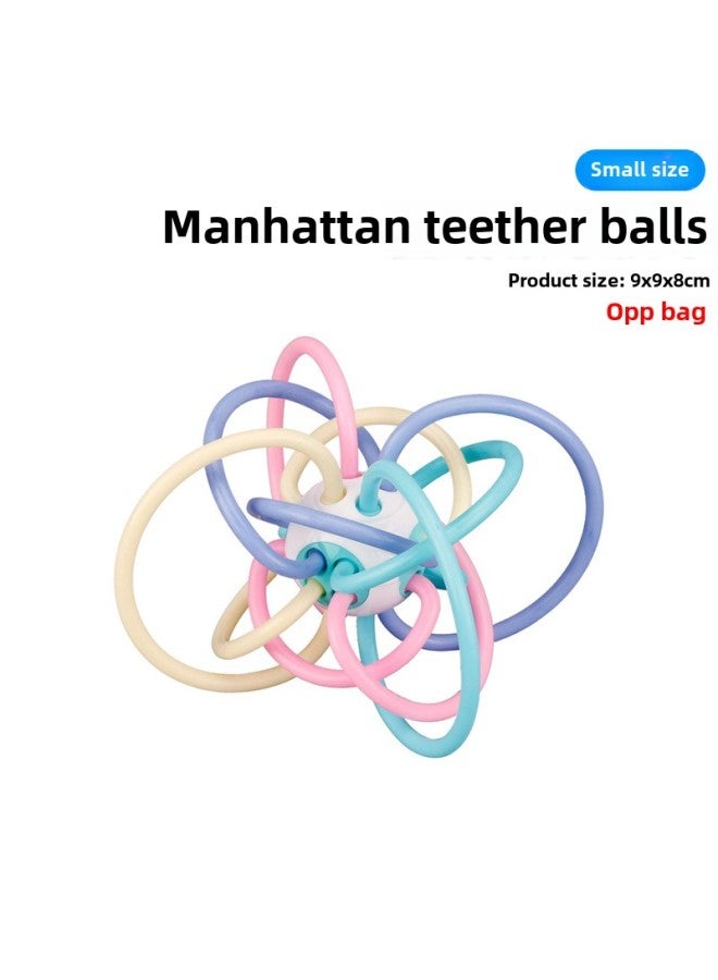 Infants Can Bite Soft Rubber Hand-held Ball Rattle Toys To Learn The Rainbow Plug Plug Plug Pull Pull Pull Baby Toys-Color:[Trumpet] Gum Ball-opp Bag 35g - Image 1