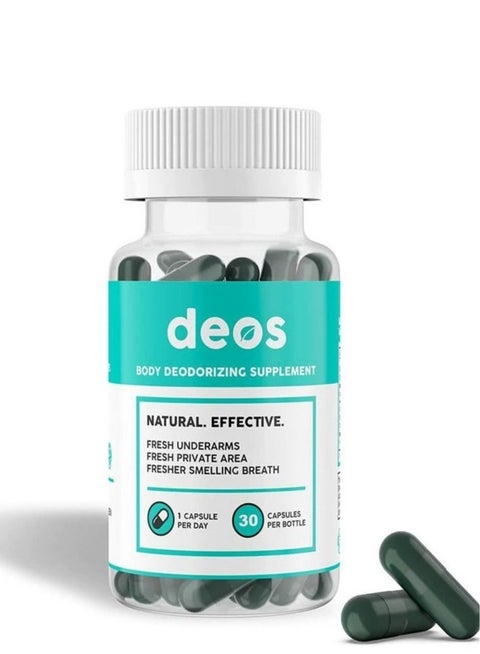 BODY DEODORIZING SUPPLEMENT | DEOS Internal Deodorant Full Body 30 CAPS