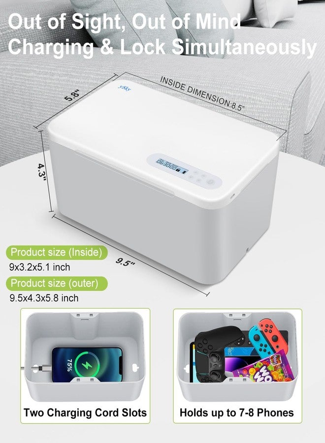 ySky Phone Lock Box with Timer,Safe Timed Lock Box Unplug from Phones,Video Games,Social Media,Snacks&Cravings,SelfControl Lock Storage Box for 8.5 inch iPad,cellphone Locker Time Lock Box (Gray) - Image 3