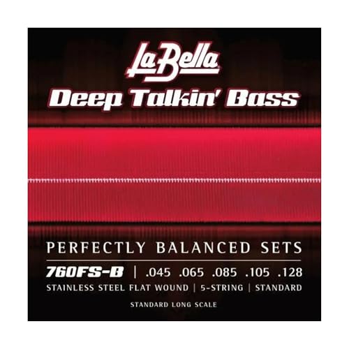 La Bella 760FS-B Deep Talkin' Bass Stainless Steel Flat Wound Standard Bass Guitar Strings 45-128 - Image 3