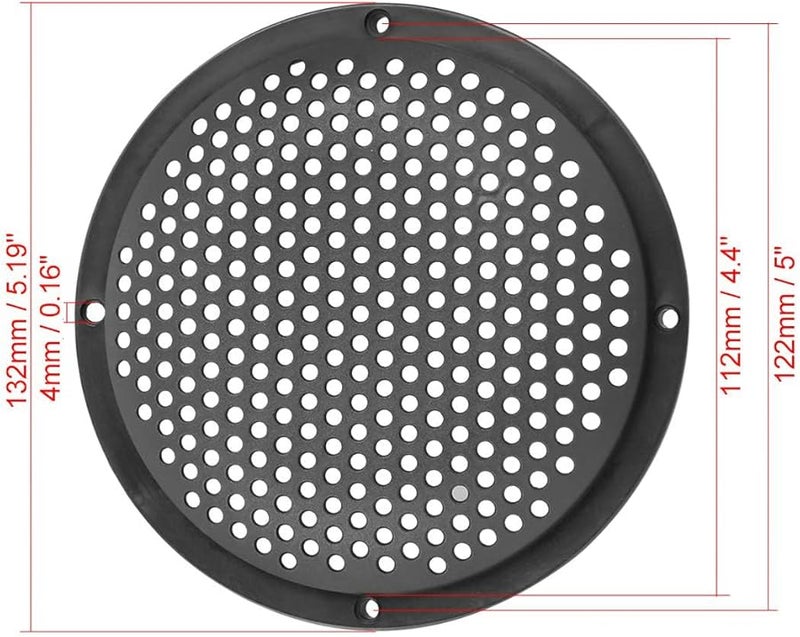 2Pcs 5 Inch Plastic Speaker Grille Cover Black For Car Audio Subwoofer Horn - Image 3