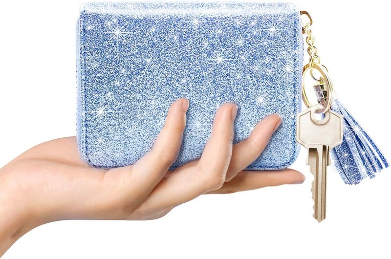 Coco Rossi Women's Small Credit Card Wallet RFID Glitter Cute Credit Card Holder Wallets for Women - Image 4