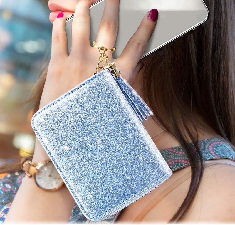 Coco Rossi Women's Small Credit Card Wallet RFID Glitter Cute Credit Card Holder Wallets for Women - Image 3