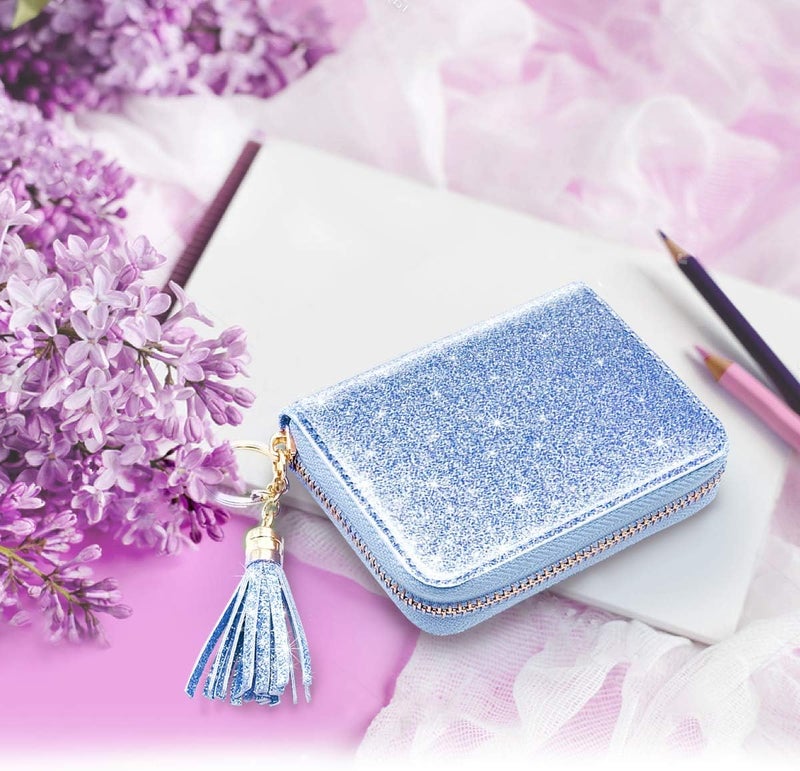 Coco Rossi Women's Small Credit Card Wallet RFID Glitter Cute Credit Card Holder Wallets for Women - Image 5