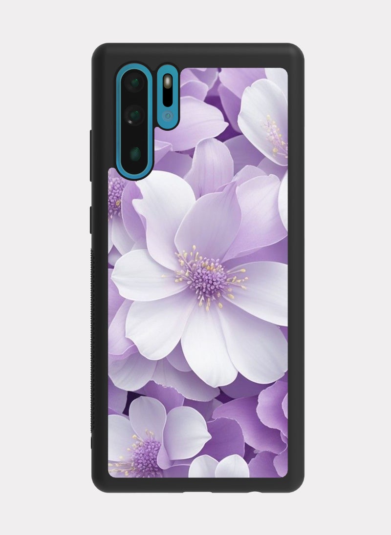 PXLAAT Huawei P30 Pro case cover Purple Flowers - Image 1