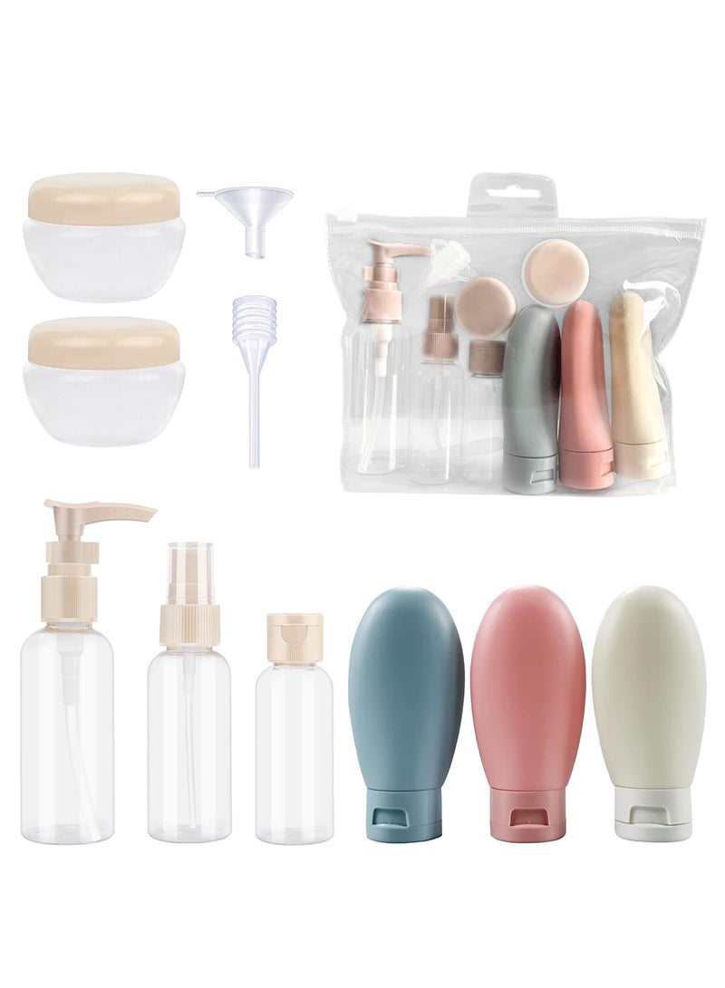 Adando Adando 11Pack Silicone Travel Bottles Set Travel Bottles for Filling Toiletries Refillable Cosmetic Container Kits Leak-Proof Portable Travel Pump Bottle Suitable for Lotion/Shampoo/Skincare - Image 1
