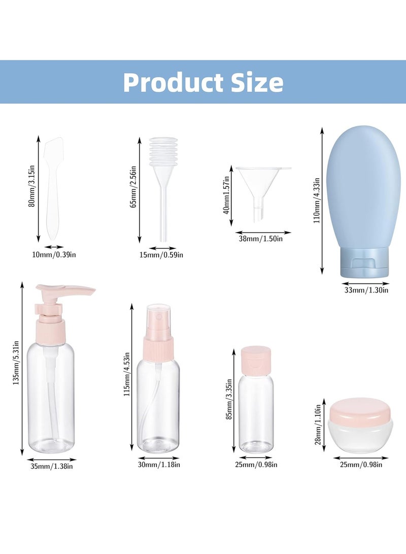 Adando Adando 11Pack Silicone Travel Bottles Set Travel Bottles for Filling Toiletries Refillable Cosmetic Container Kits Leak-Proof Portable Travel Pump Bottle Suitable for Lotion/Shampoo/Skincare - Image 2