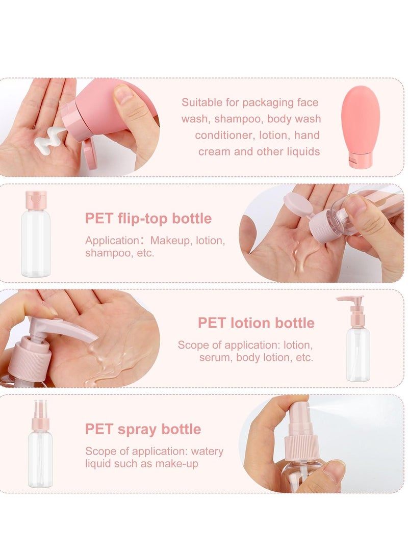 Adando Adando 11Pack Silicone Travel Bottles Set Travel Bottles for Filling Toiletries Refillable Cosmetic Container Kits Leak-Proof Portable Travel Pump Bottle Suitable for Lotion/Shampoo/Skincare - Image 4