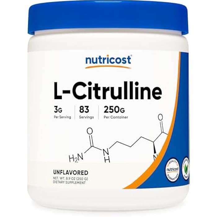 Nutricost Pure L-Citrulline (Base) Powder 250 Grams - Image 1