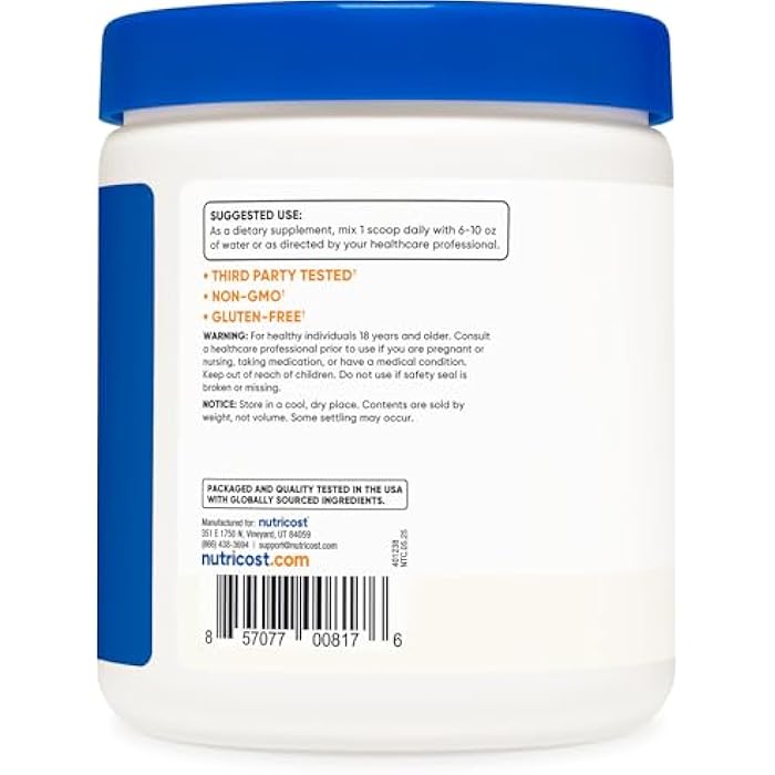 Nutricost Pure L-Citrulline (Base) Powder 250 Grams - Image 4