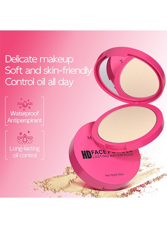 MAYCHEER HD Face Powder - Lasting Waterproof Face Powder - Matte concealer Setting Powder Oil Absorbing Compact for Face, Lasting Waterproof Pressed Powder Compact (01# Soft Skin Tone) - Image 4