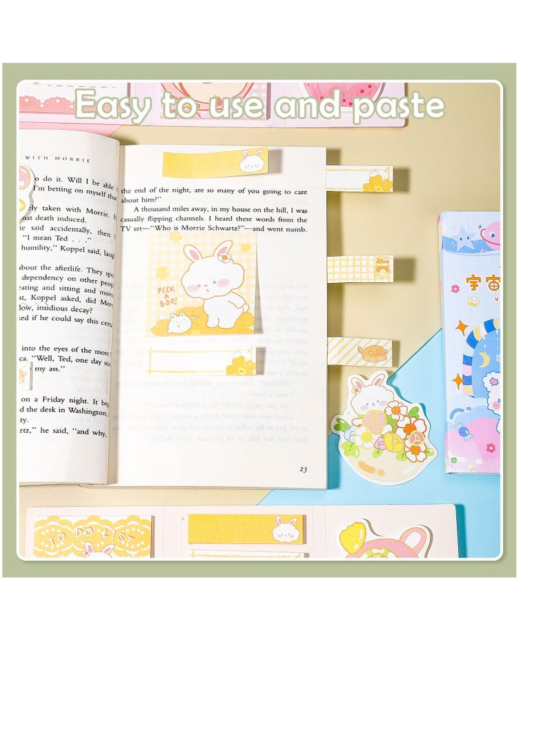Excefore 4 Pack Lovely Sticky Notes Set, 960 Sheets Color Pads Divider Sticky Notes with Bookmark Index, Suitable for Annotating Books, Office & School Study Supplies - Image 4