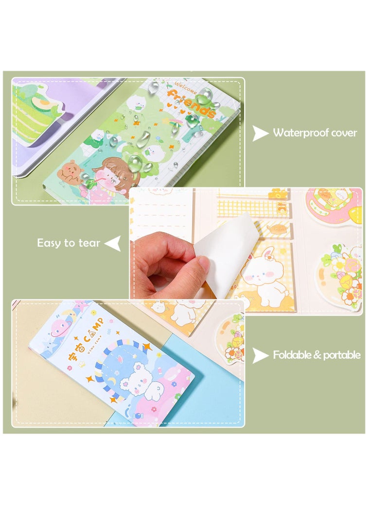 Excefore 4 Pack Lovely Sticky Notes Set, 960 Sheets Color Pads Divider Sticky Notes with Bookmark Index, Suitable for Annotating Books, Office & School Study Supplies - Image 3