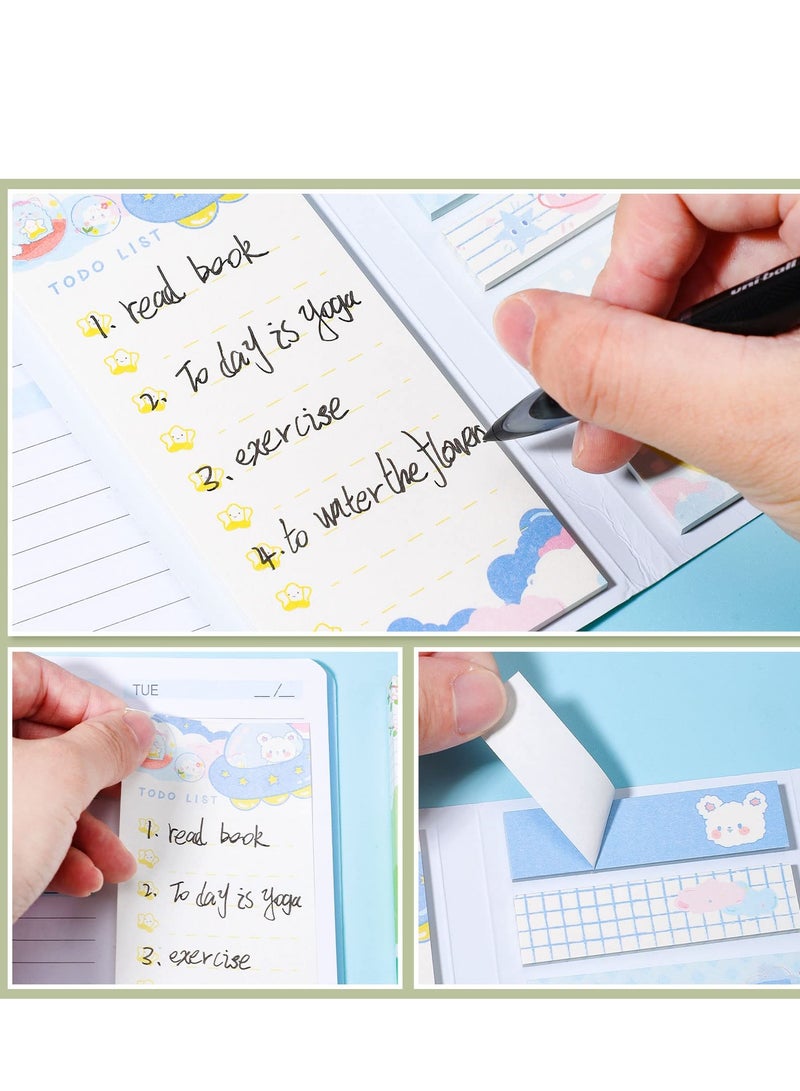 Excefore 4 Pack Lovely Sticky Notes Set, 960 Sheets Color Pads Divider Sticky Notes with Bookmark Index, Suitable for Annotating Books, Office & School Study Supplies - Image 5
