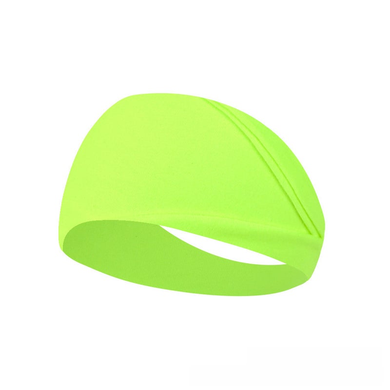 Generic Elastic Cotton Sweatband Unisex Sports Headband Fluorescent yellow 
