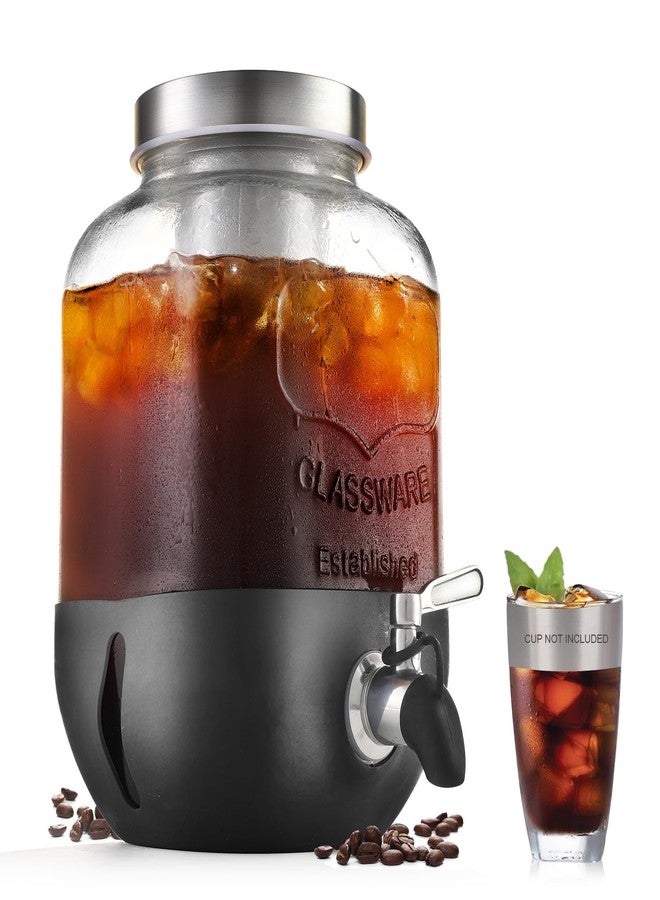 dailybrew Cold Brew Coffee Maker, 1 Gallon Iced Coffee Maker With Stainless Steel Filter, Heavy Duty Glass Cold Brew Pitcher With Stainless Steel Spigot, Mason Jar Cold Brew Coffee Maker Fast Iced Tea Maker - Image 1