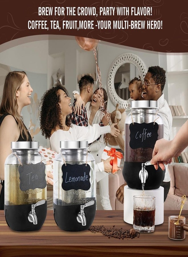 dailybrew Cold Brew Coffee Maker, 1 Gallon Iced Coffee Maker With Stainless Steel Filter, Heavy Duty Glass Cold Brew Pitcher With Stainless Steel Spigot, Mason Jar Cold Brew Coffee Maker Fast Iced Tea Maker - Image 2