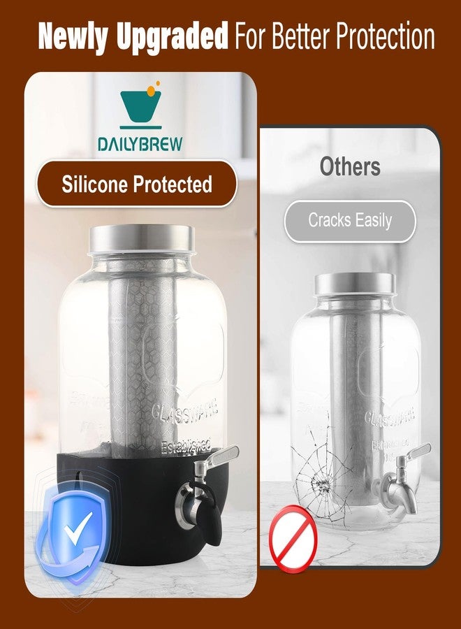 dailybrew Cold Brew Coffee Maker, 1 Gallon Iced Coffee Maker With Stainless Steel Filter, Heavy Duty Glass Cold Brew Pitcher With Stainless Steel Spigot, Mason Jar Cold Brew Coffee Maker Fast Iced Tea Maker - Image 5
