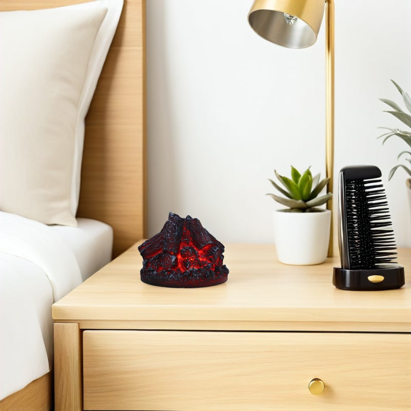 Simulation Charcoal Flame Lamp: Night Light - Fake Campfire Decorations - 3d Firewood Flameless Candle - For Halloween Restaurant Table Warm Lighting - Image 5