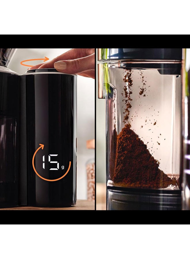 MIBRU Coffee Grinder with Digital Scale, Precision Burr Grinder for Fresh Coffee Beans, Built-in LED Display, Adjustable Grinding for Espresso, Drip & French Press, Easy to Clean, Home & Office Use - Image 2