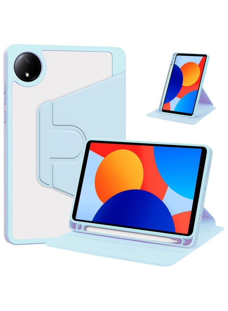 VKL Rotating Case Compatible with Xiaomi Redmi Pad SE 8.7 Inch (2024),with Pen Holder, 360 Degree Rotation Protective Stand Cover Clear Back, Auto Wake/Sleep (Sky Blue) - Image 1